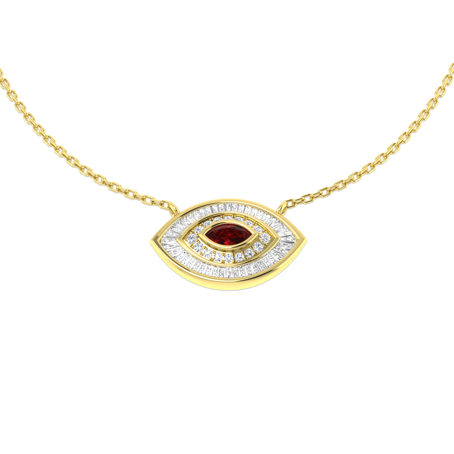 Ruby Necklace in 9K Yellow Gold