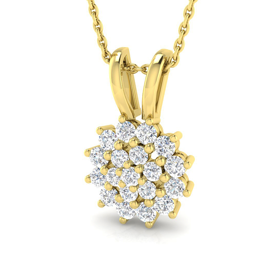 0.51ct Natural Diamond Fancy Pendant in 14K Yellow Gold