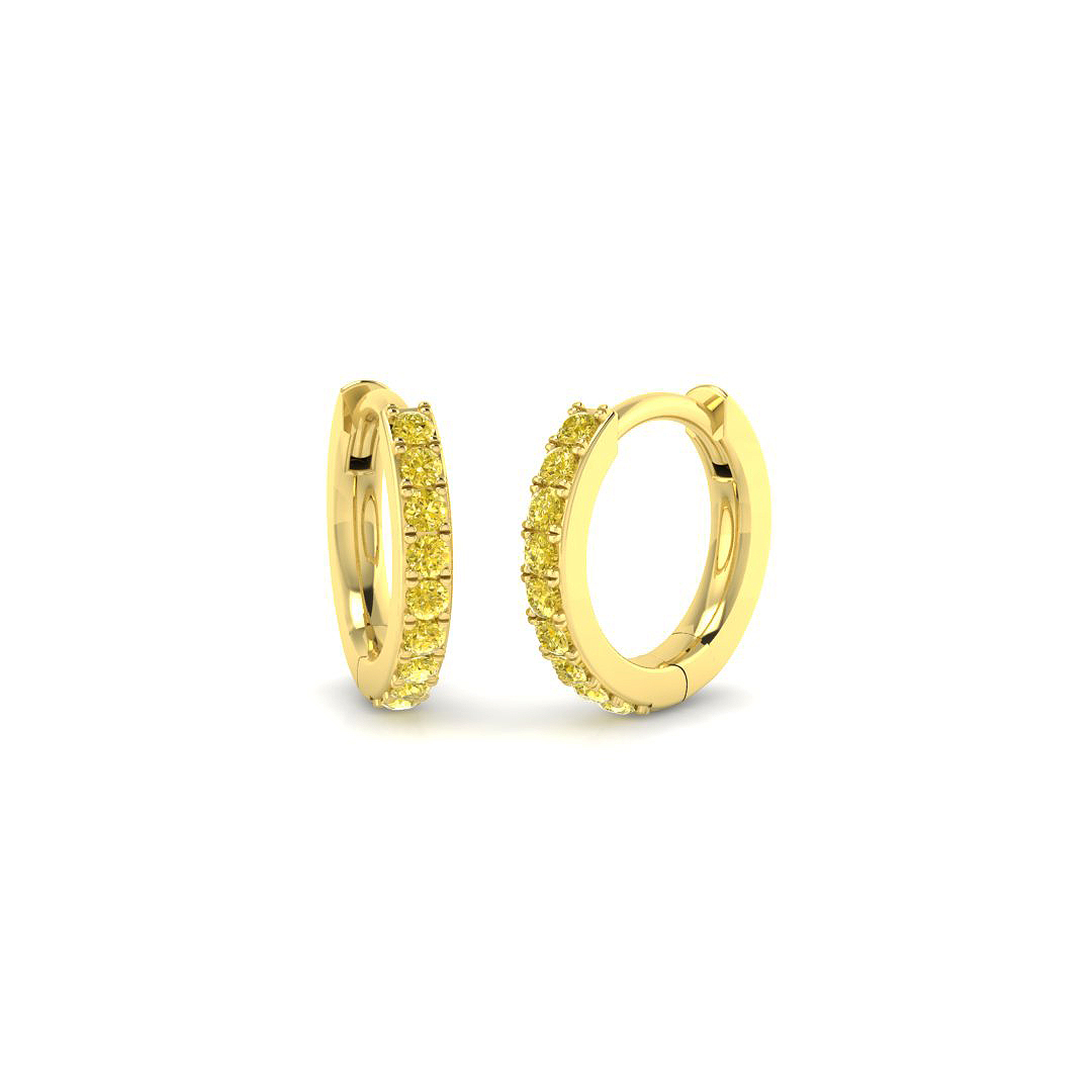 0.20ct Natural Diamond Hoop Earrings in 9K Yellow Gold