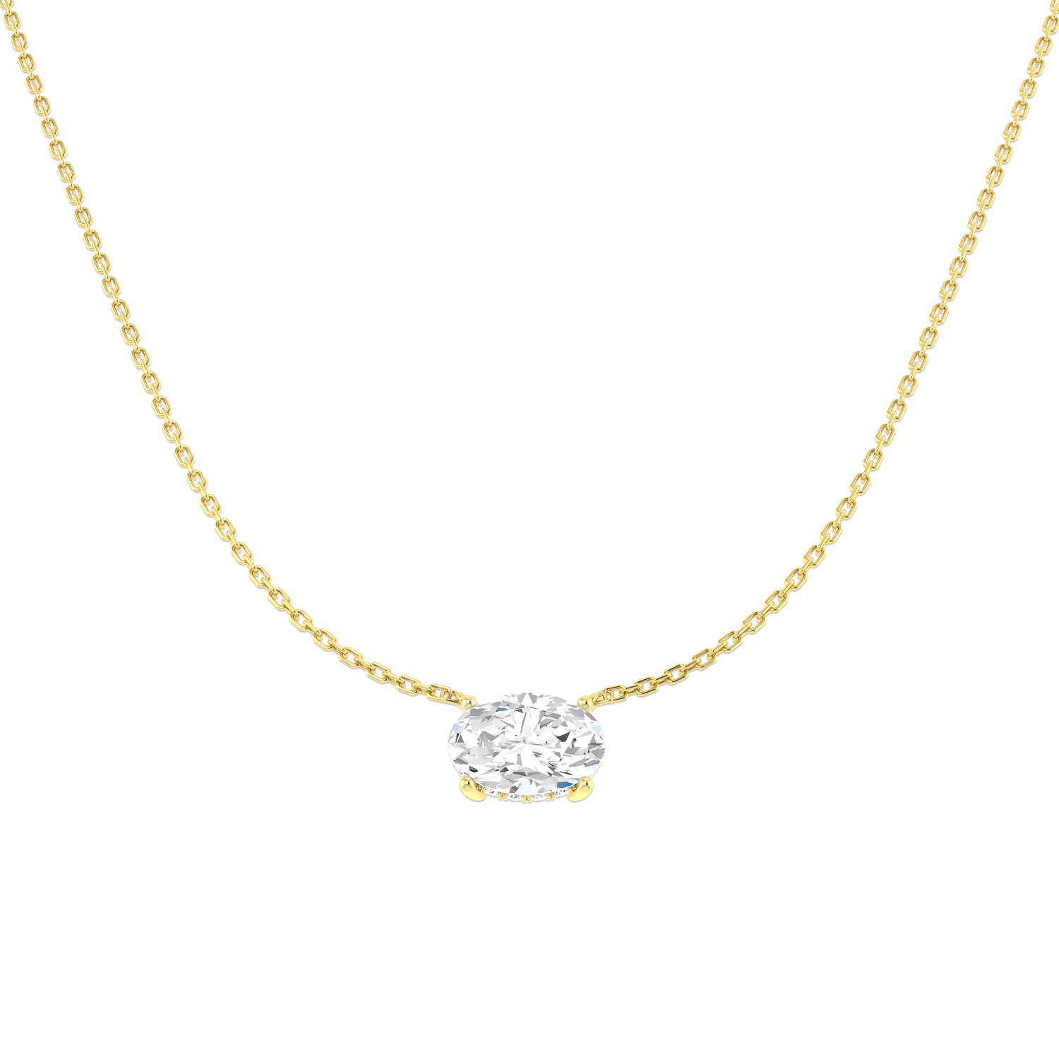 2.16ct Lab-Grown Diamond Solitaire Necklace in 9K Yellow Gold