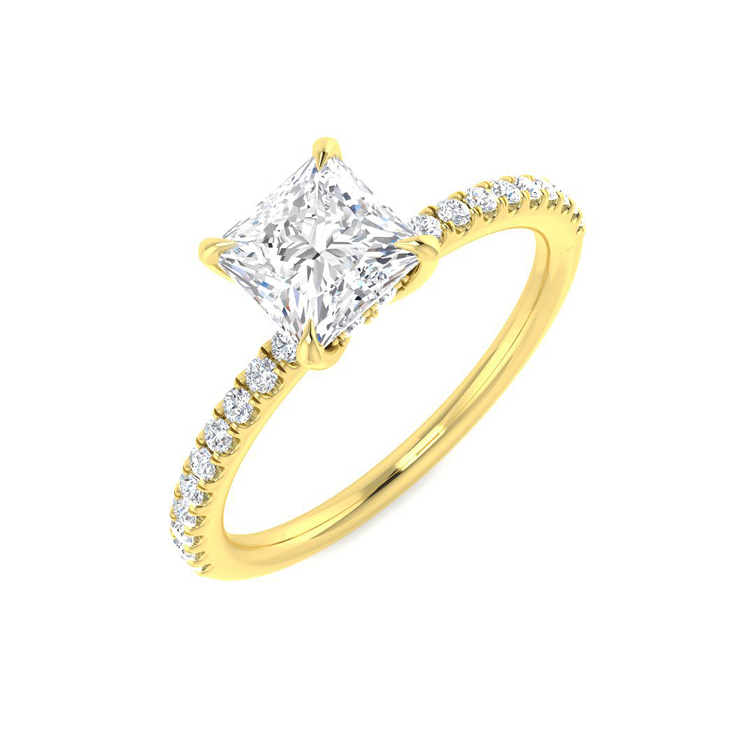 1.26ct Lab-Grown Diamond Engagement Rings Ring in 9K Yellow Gold