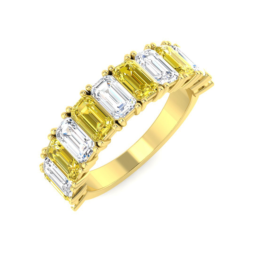 3.39ct Lab-Grown Diamond Half Eternity Ring in 9K Yellow Gold