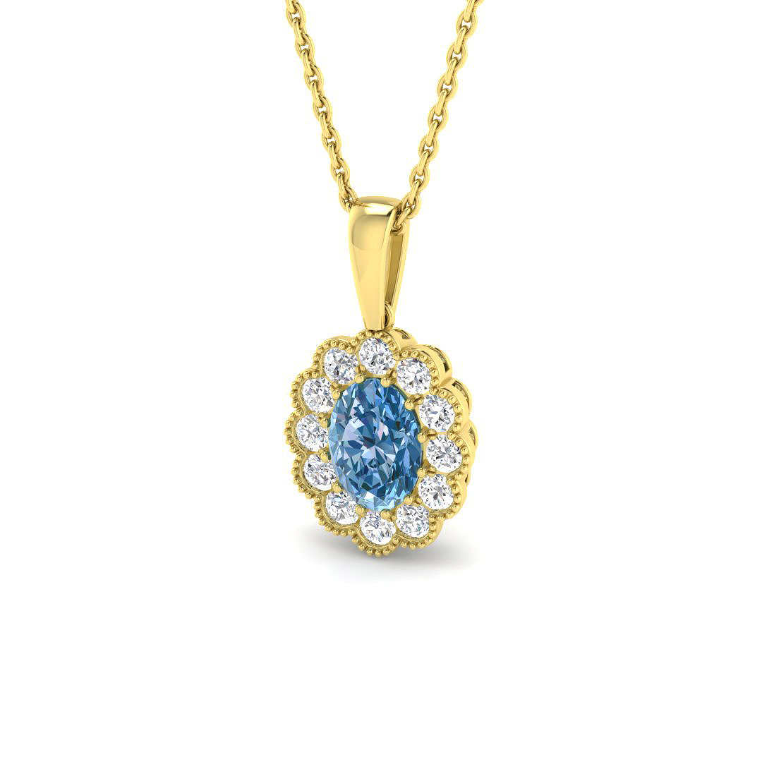 Multi Sapphire Pendant in 9K Yellow Gold