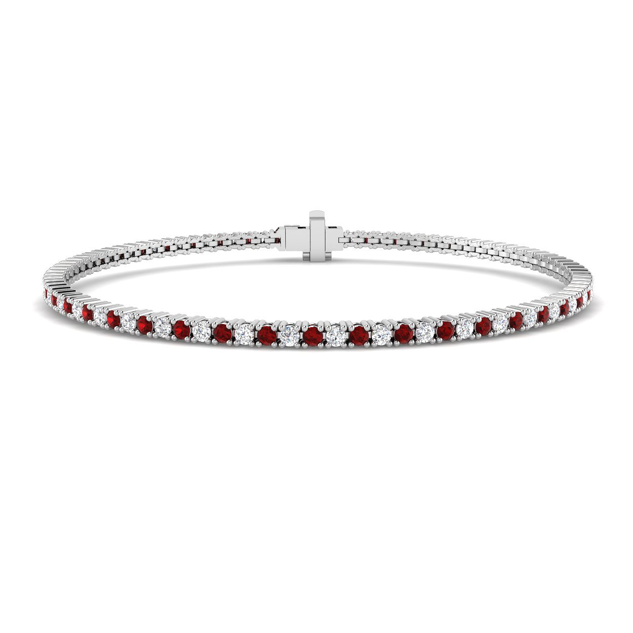 Ruby Bracelet in 9K White Gold