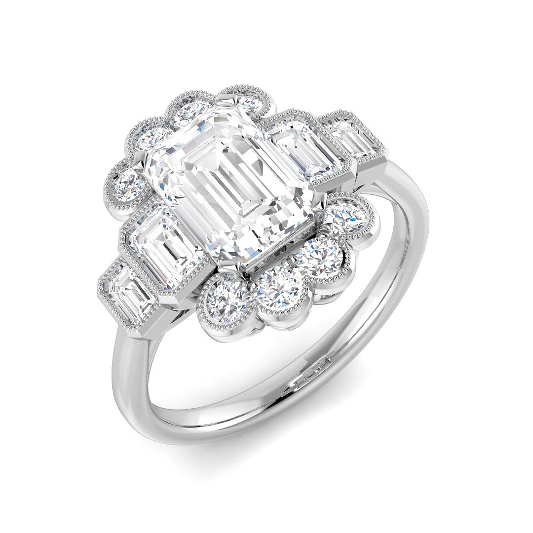 3.17ct Lab-Grown Diamond 5 Stone Ring in 9K White Gold