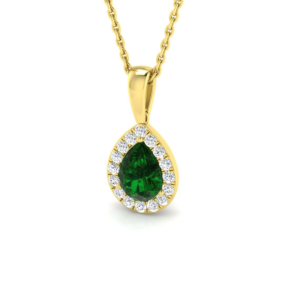 Emerald Pendant in 9K Yellow Gold