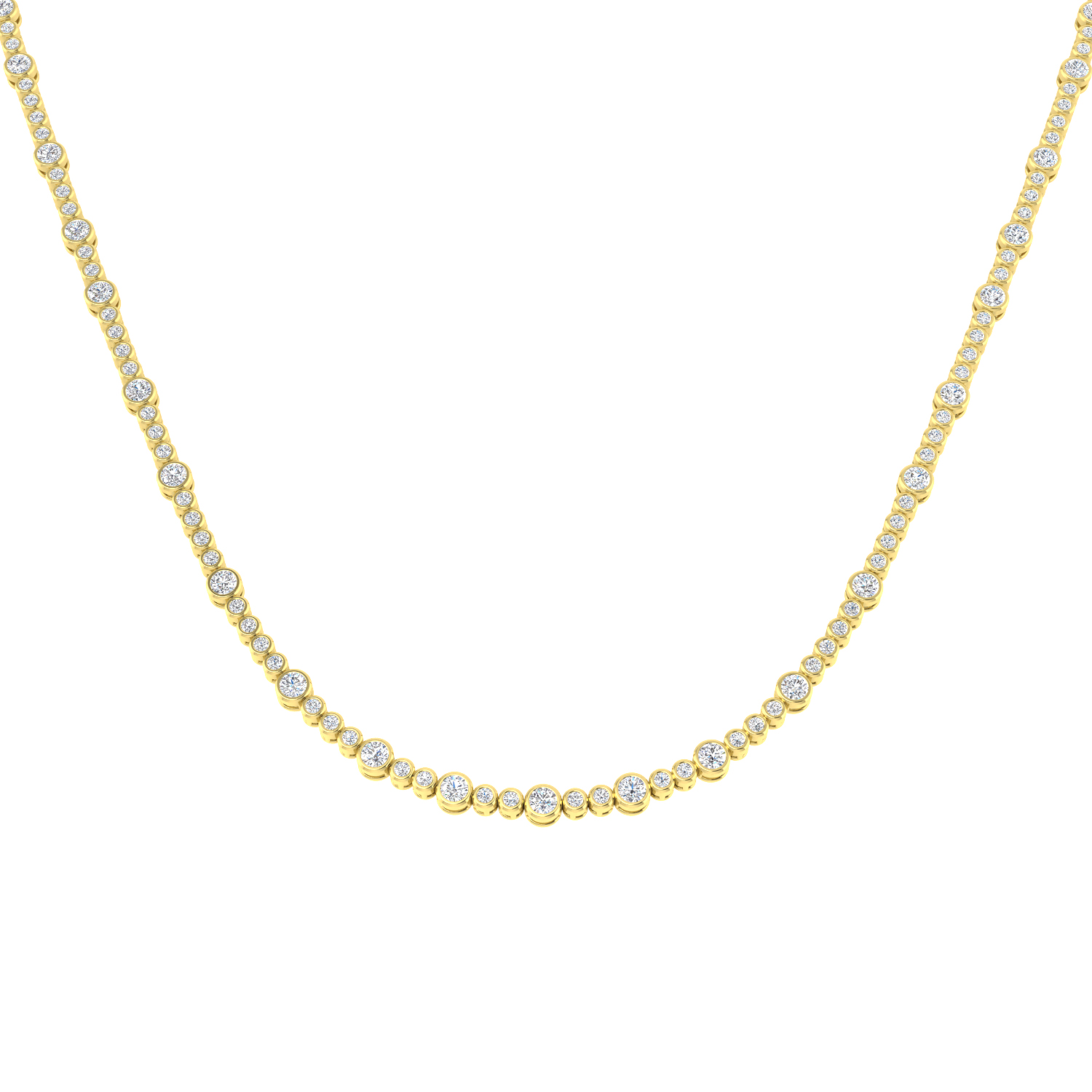 4.38ct Natural Diamond Spectacle Necklace in 9K Yellow Gold