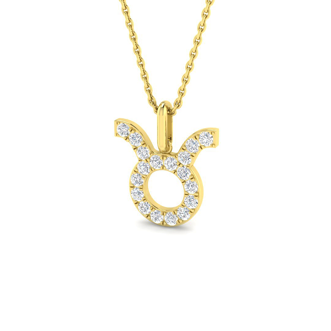 0.34ct Lab-Grown Diamond Star Signs Pendant in 9K Yellow Gold