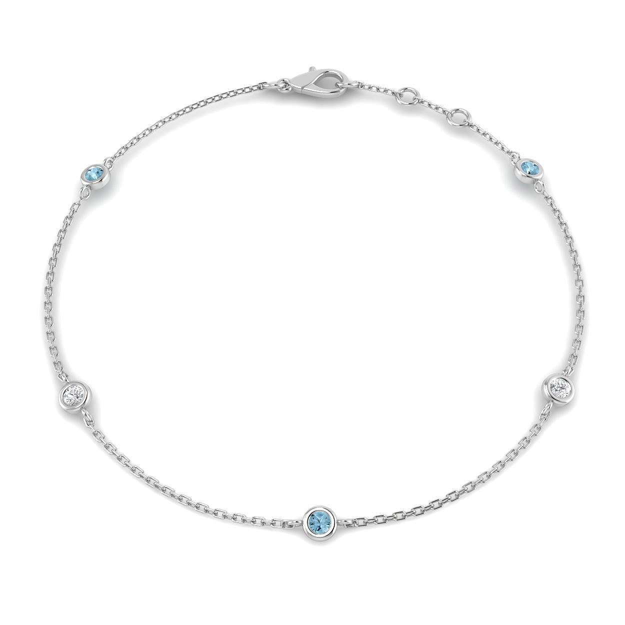 Aquamarine Bracelet in 9K White Gold