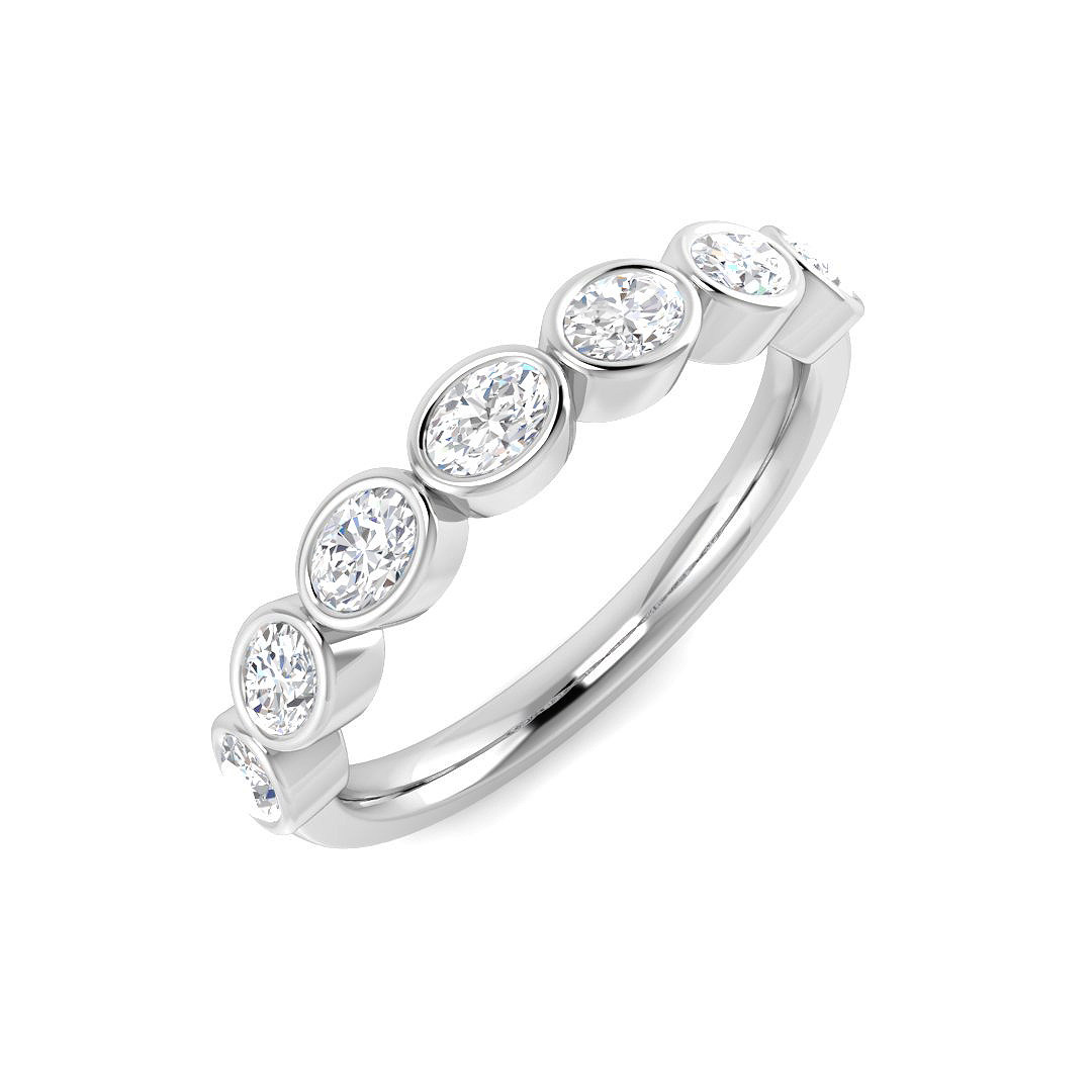 0.64ct Lab-Grown Diamond Half Eternity Ring in 9K White Gold
