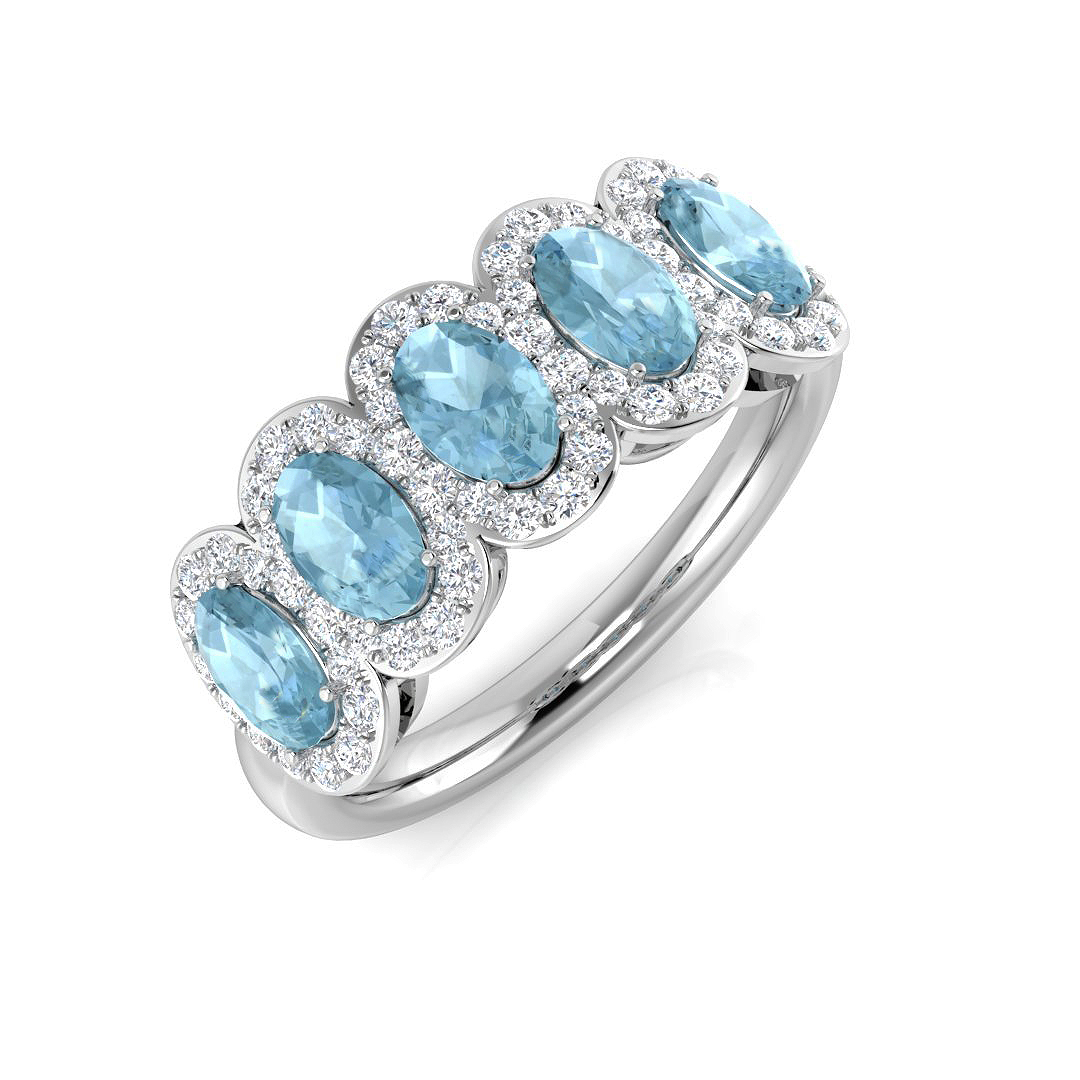 Aquamarine Ring in 9K White Gold