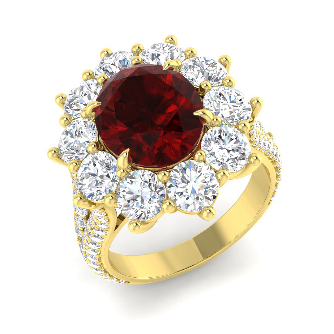 Cluster Ring in 9K Yellow Gold