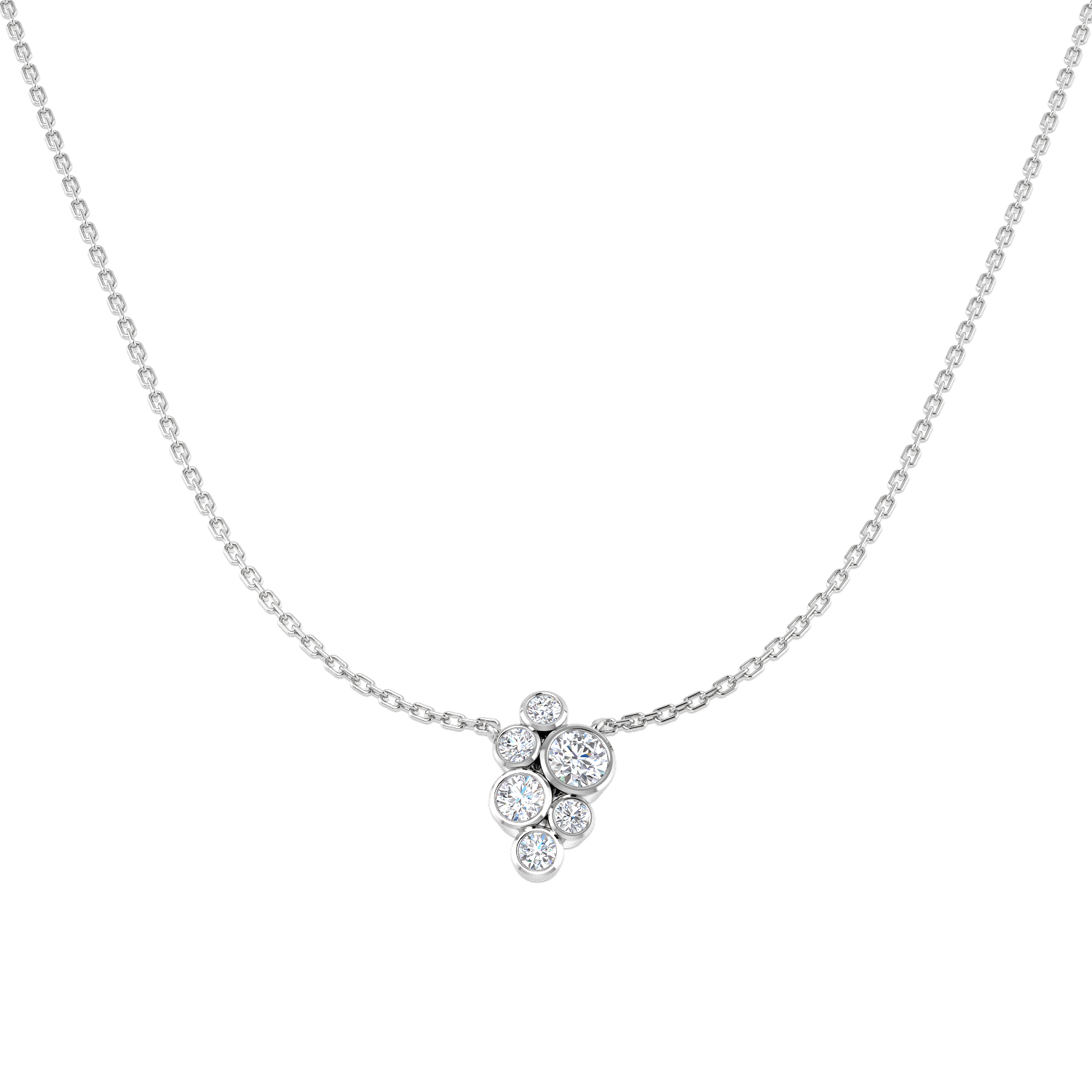 0.51ct Lab-Grown Diamond Spectacle Necklace in 9K White Gold