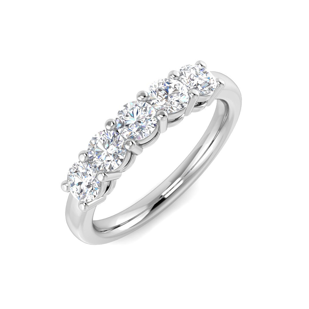 1.04ct Lab-Grown Diamond 5 Stone Ring in 9K White Gold