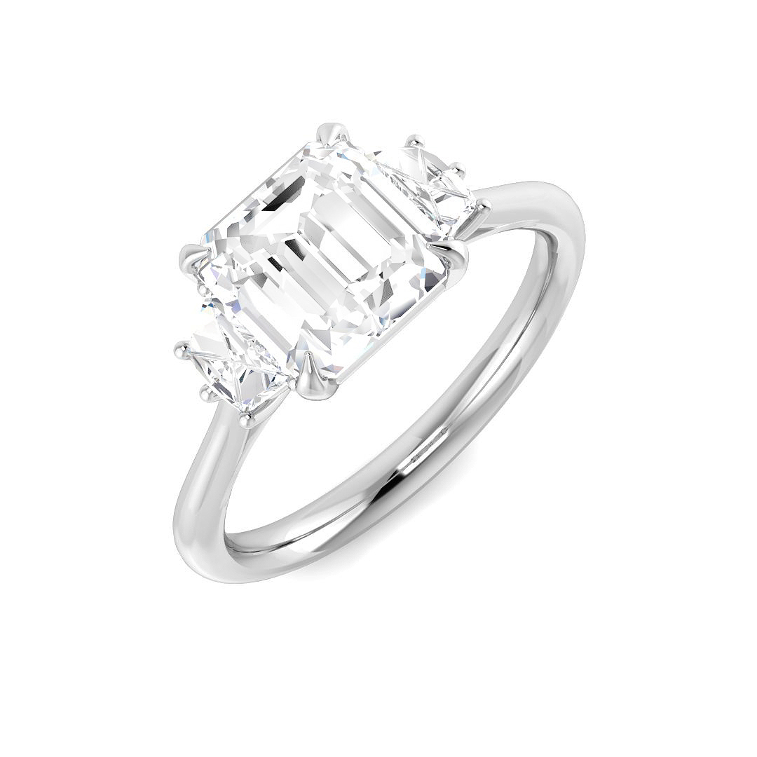 2.36ct Lab-Grown Diamond 3 Stone Ring in Platinum Platinum