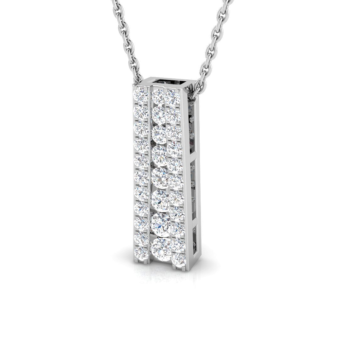 0.48ct Lab-Grown Diamond Drop & Trilogy Pendant in 9K White Gold