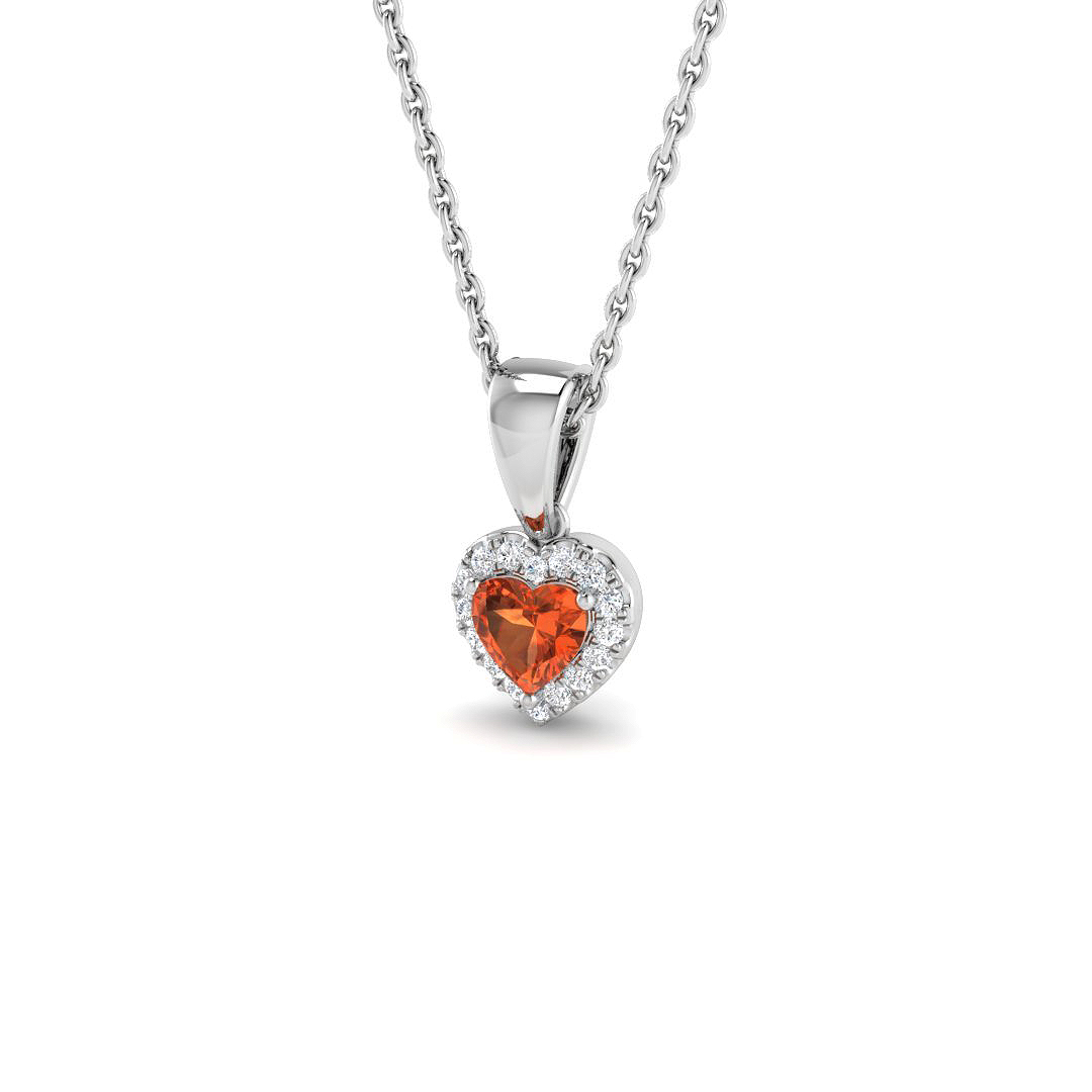 Multi Sapphire Pendant in 9K White Gold