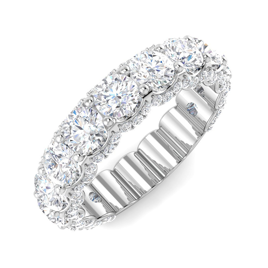 5.41ct Lab-Grown Diamond Half Eternity Ring in 9K White Gold