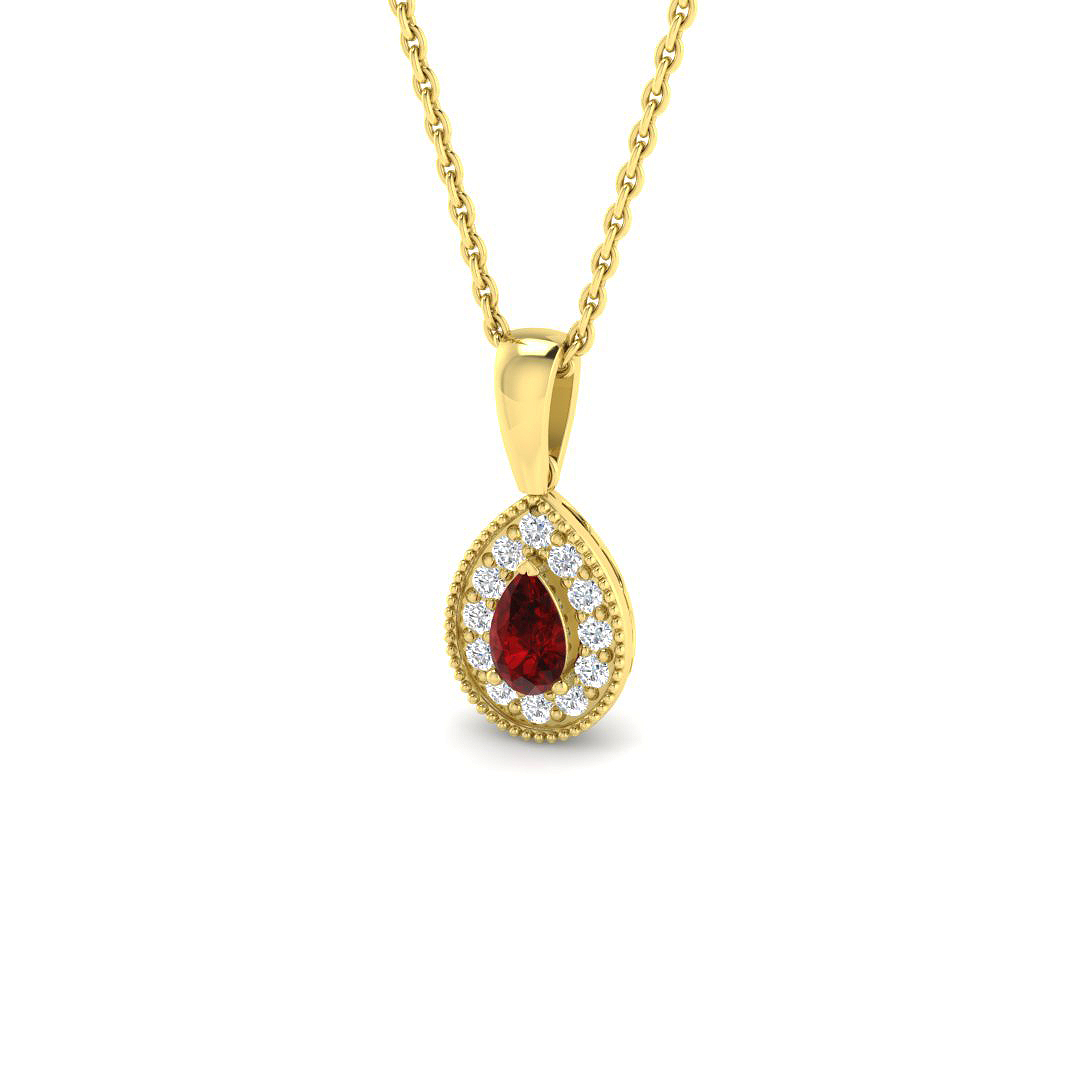 Halo Pendant in 9K Yellow Gold