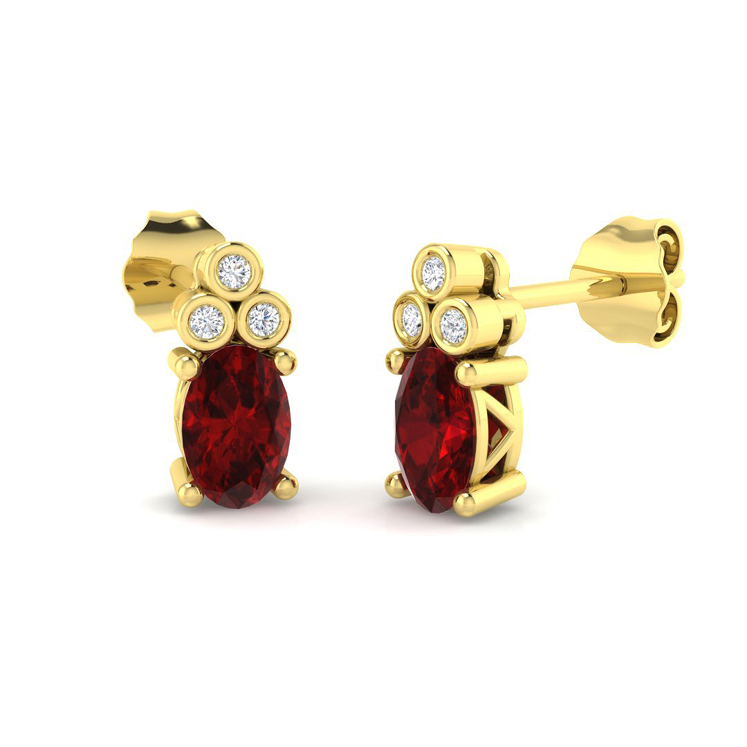 Drop & Trilogy Earrings in 9K Yellow Gold