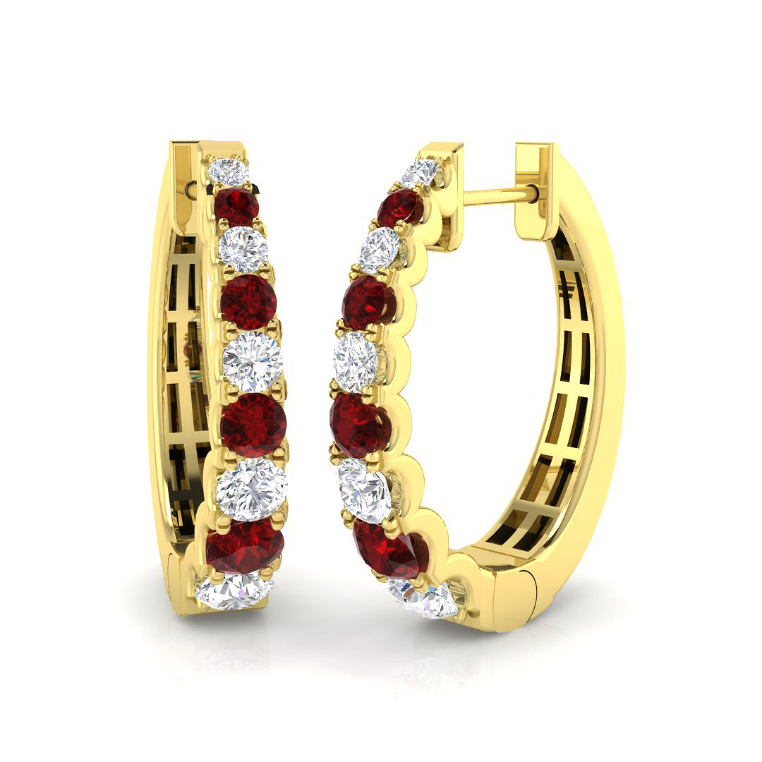 Ruby Earrings in 18K Yellow Gold