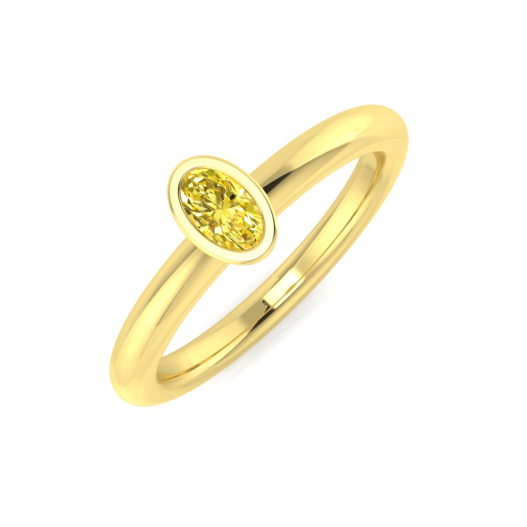 0.31ct Natural Diamond Engagement Ring in 18K Yellow Gold