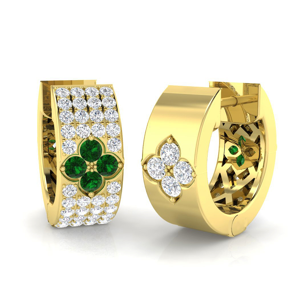Emerald Earrings in 18K Yellow Gold