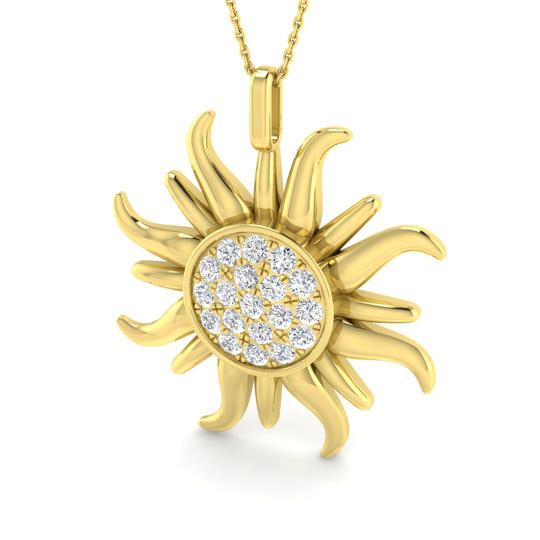 1.23ct Natural Diamond Fancy Pendant in 9K Yellow Gold