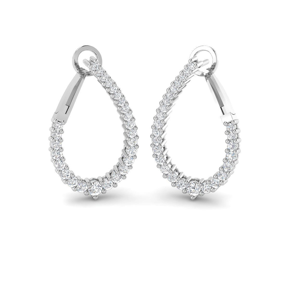 1.46ct Lab-Grown Diamond Hoops Earrings in 9K White Gold