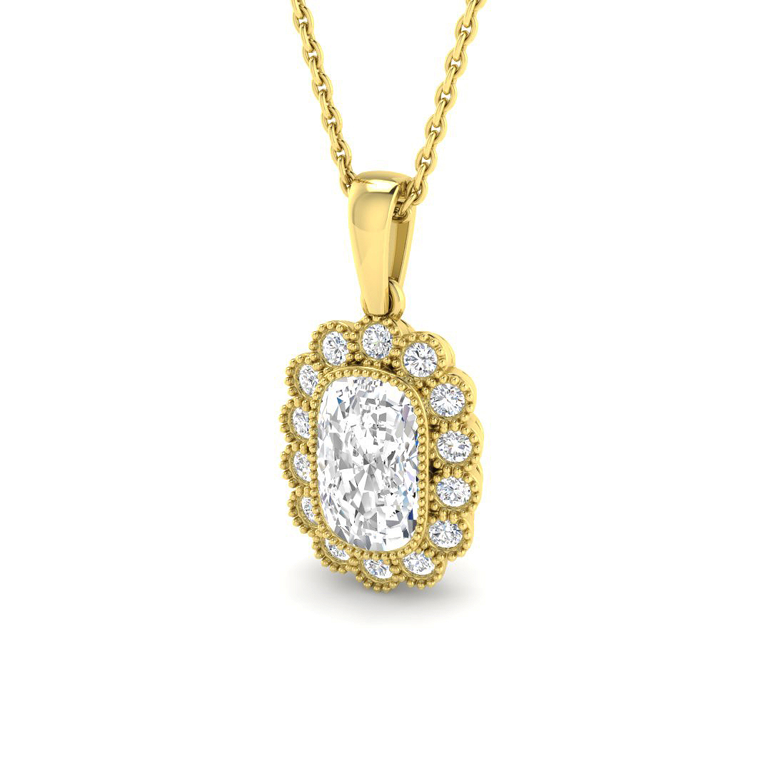 1.31ct Lab-Grown Diamond Necklace Pendant in 9K Yellow Gold