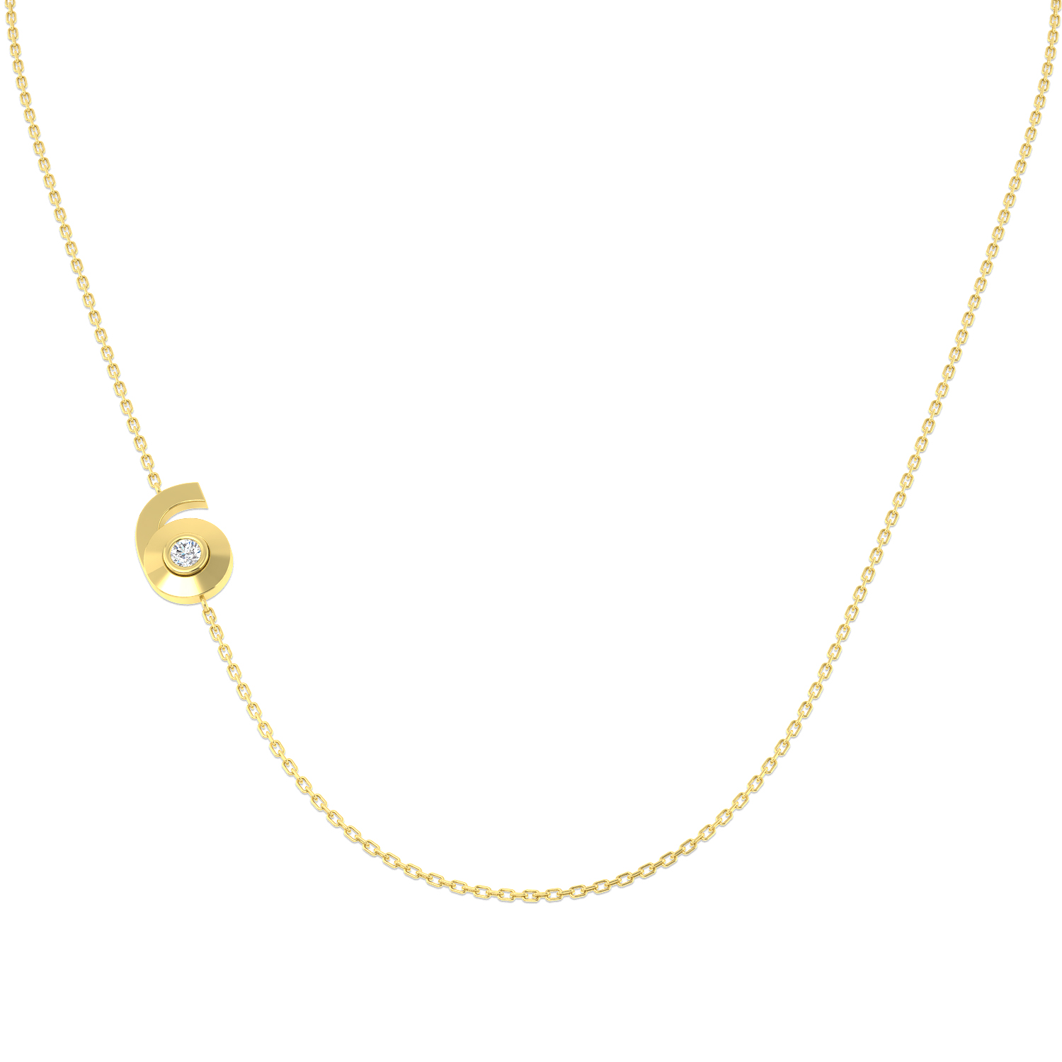 0.07ct Lab-Grown Diamond Numbers Necklace in 9K Yellow Gold