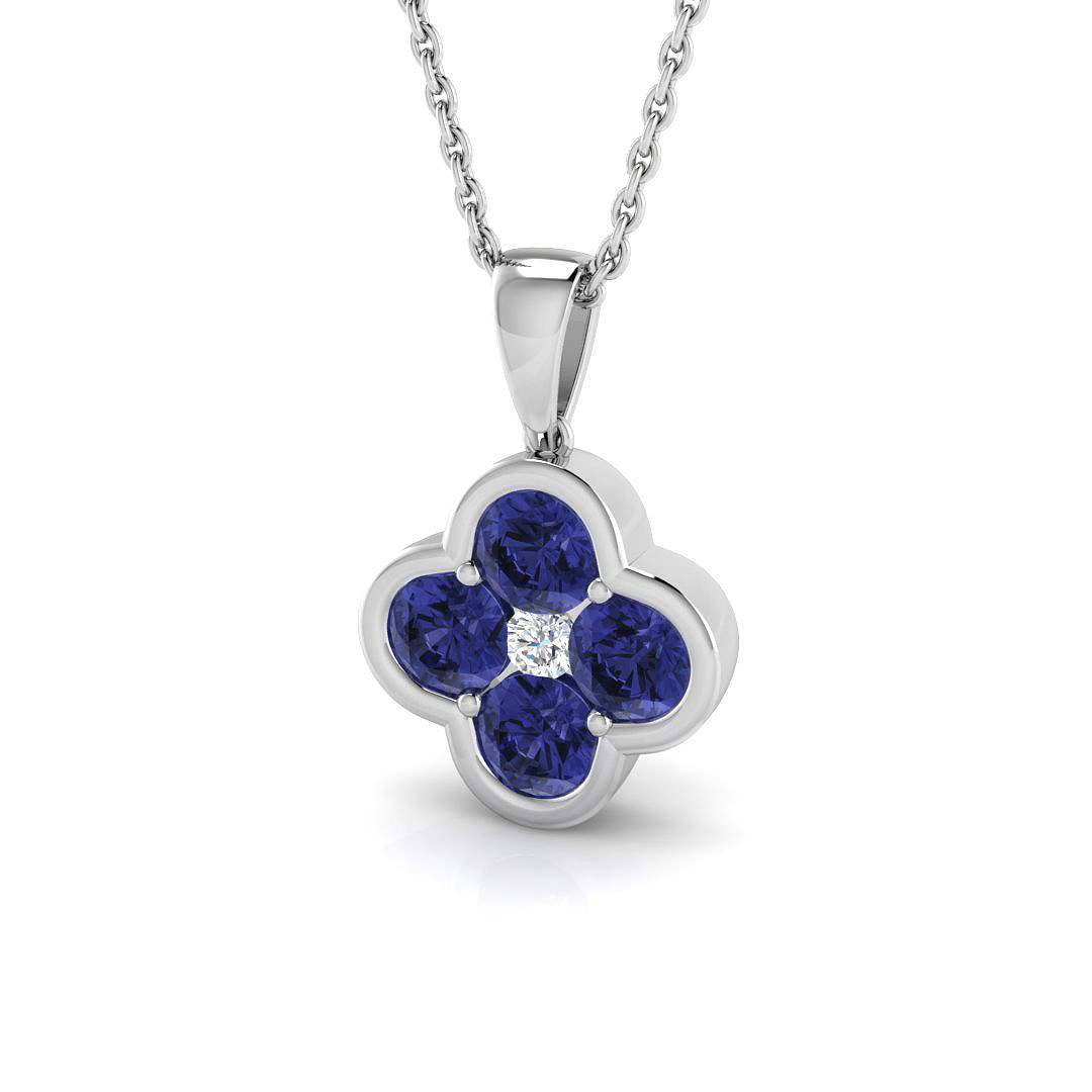 Tanzanite Pendant in 9K White Gold