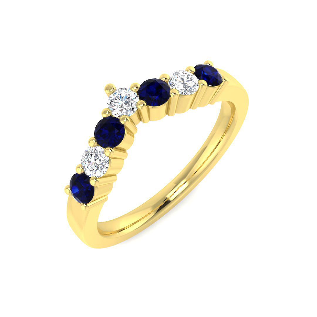 Blue Sapphire Ring in 9K Yellow Gold