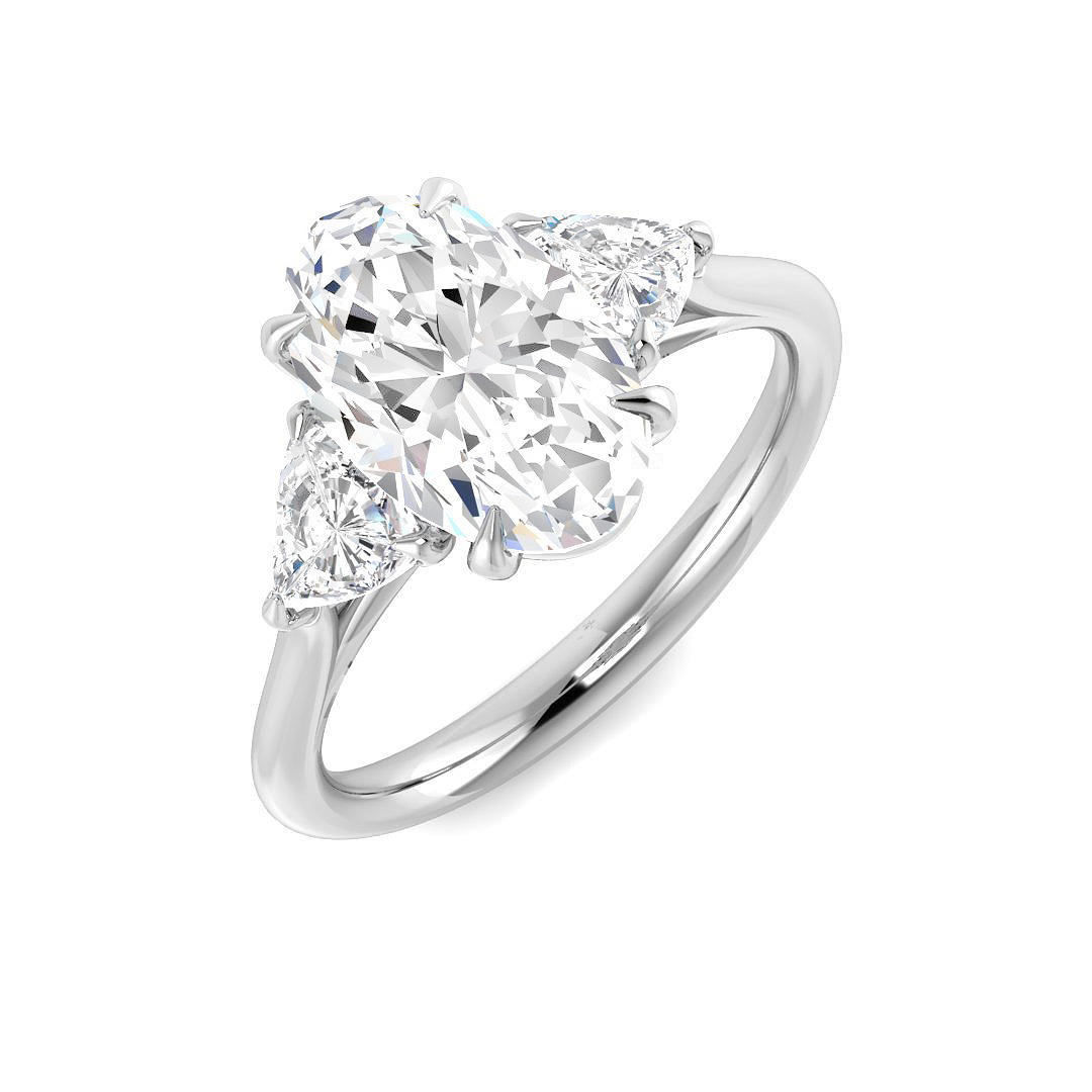 2.54ct Lab-Grown Diamond 3 Stone Ring in 9K White Gold