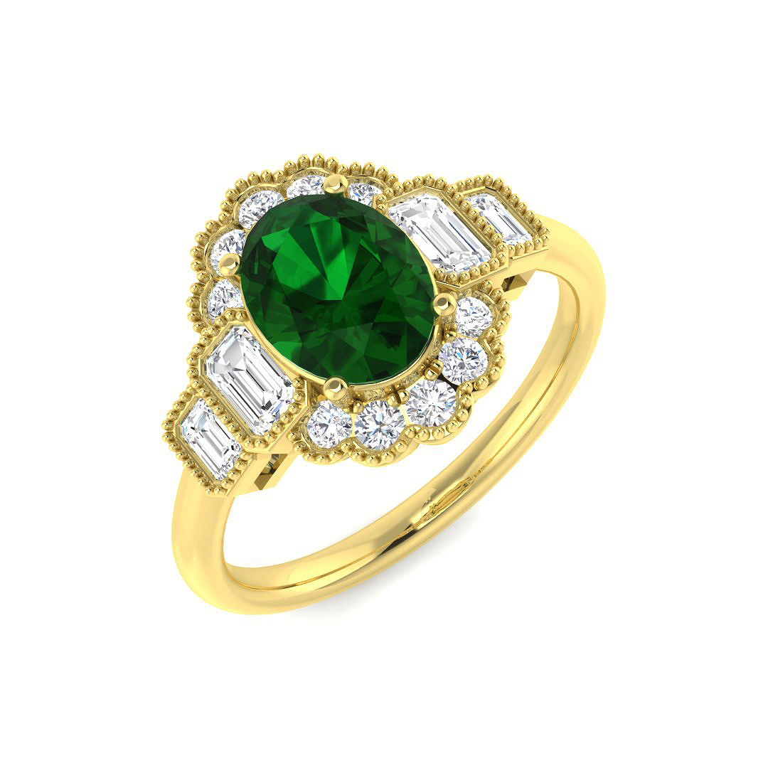 1.79ct Lab-Grown Diamond Vintage Ring in 9K Yellow Gold