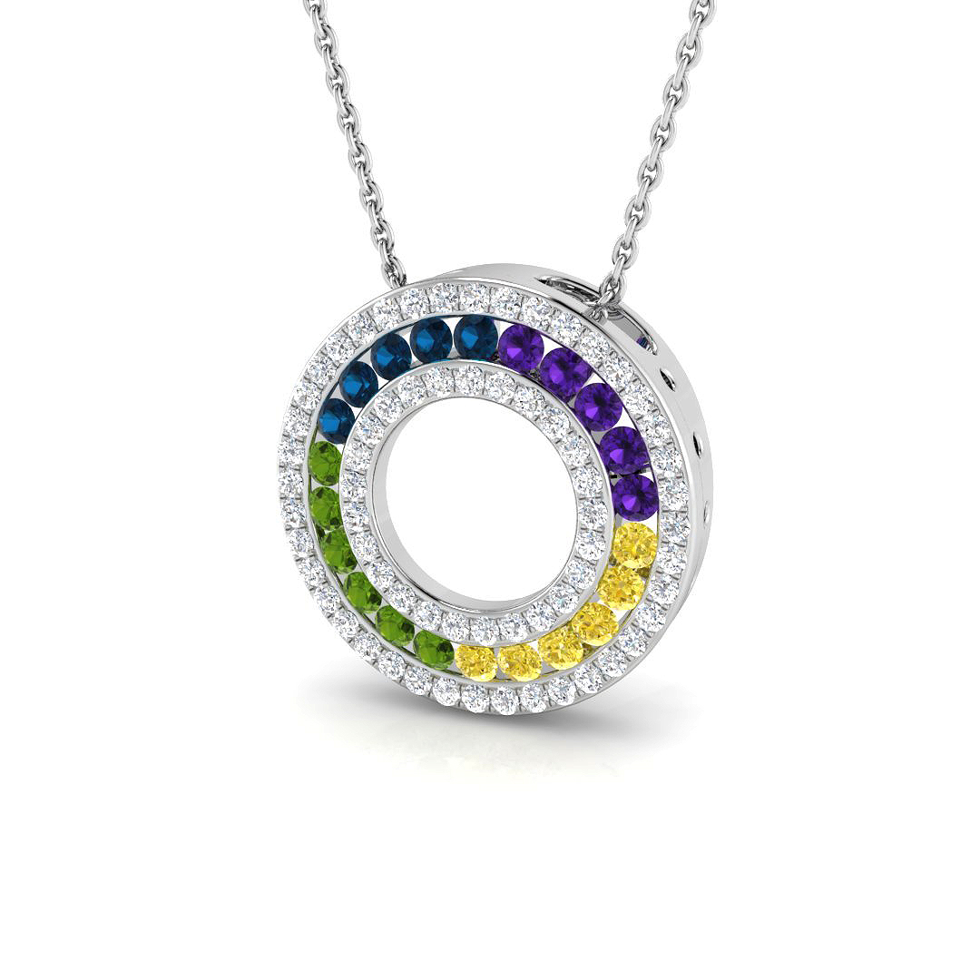 Circle of Life Pendant in 9K White Gold