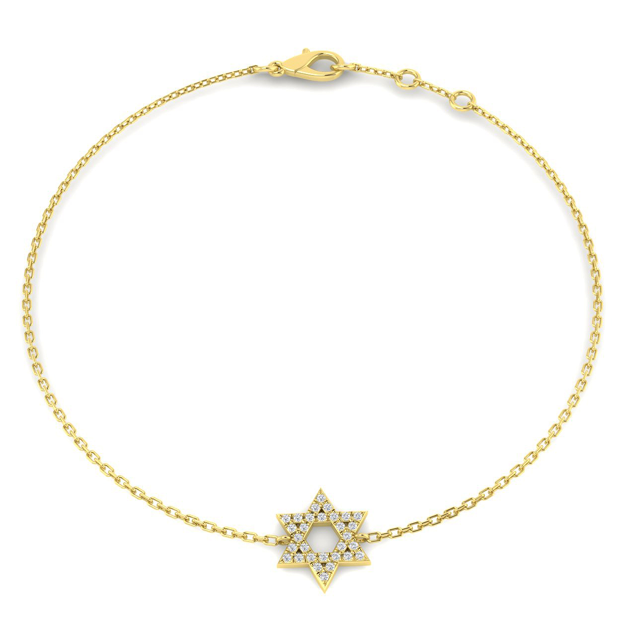 0.07ct Natural Diamond Religious Bracelet in 9K Yellow Gold