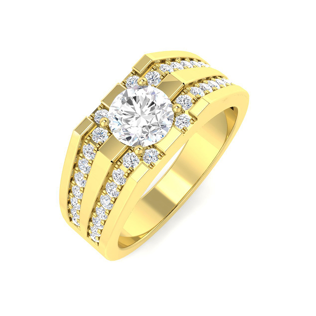 1.67ct Lab-Grown Diamond Signet Ring in 9K Yellow Gold