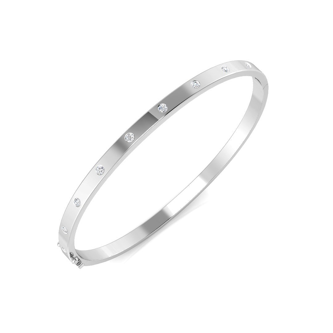 0.51ct Lab-Grown Diamond Fancy Bangle in 9K White Gold