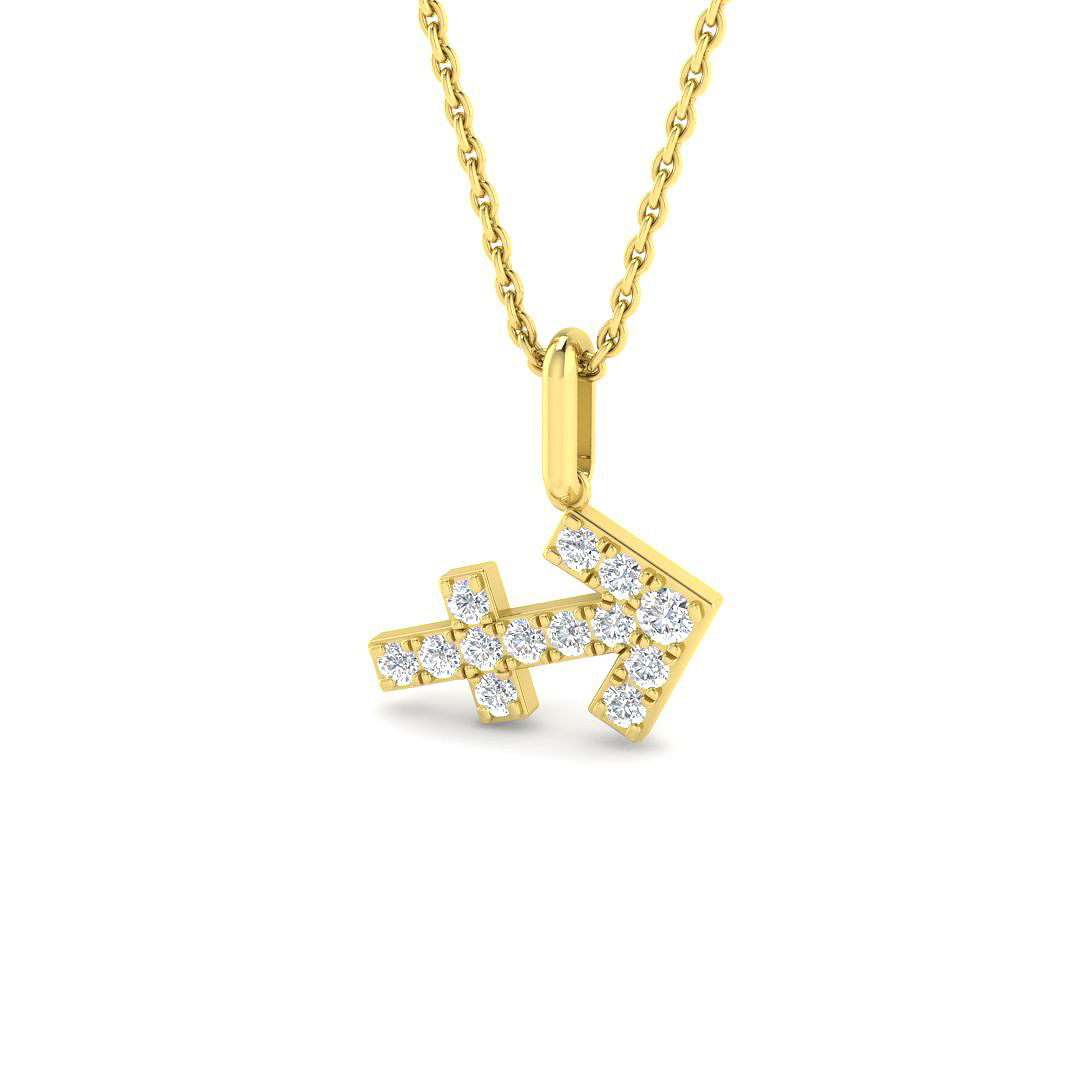 0.23ct Lab-Grown Diamond Star Signs Pendant in 9K Yellow Gold
