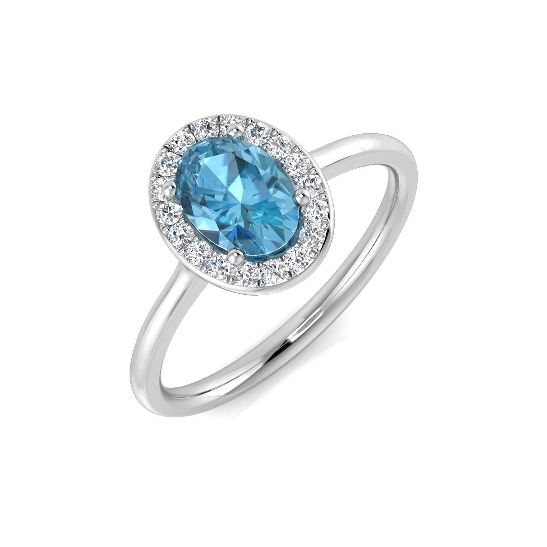 Blue Topaz Ring in 9K White Gold