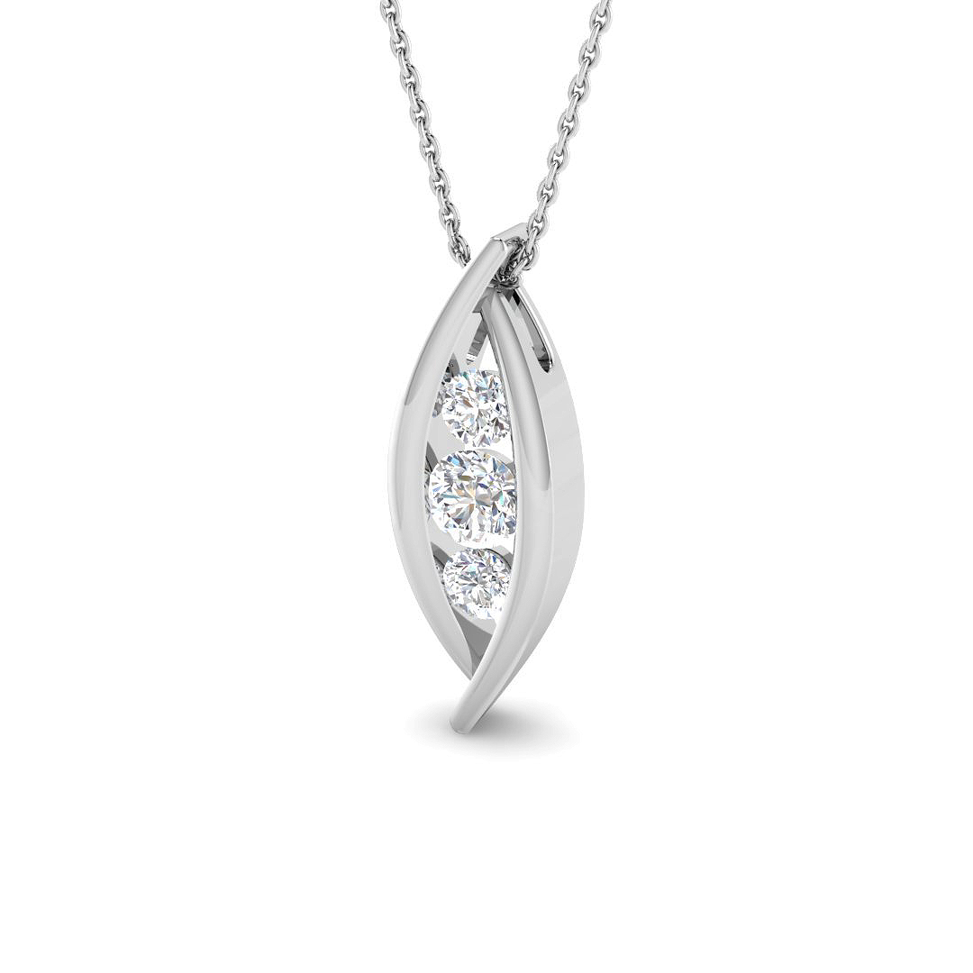 0.64ct Lab-Grown Diamond Fancy Pendant in 9K White Gold