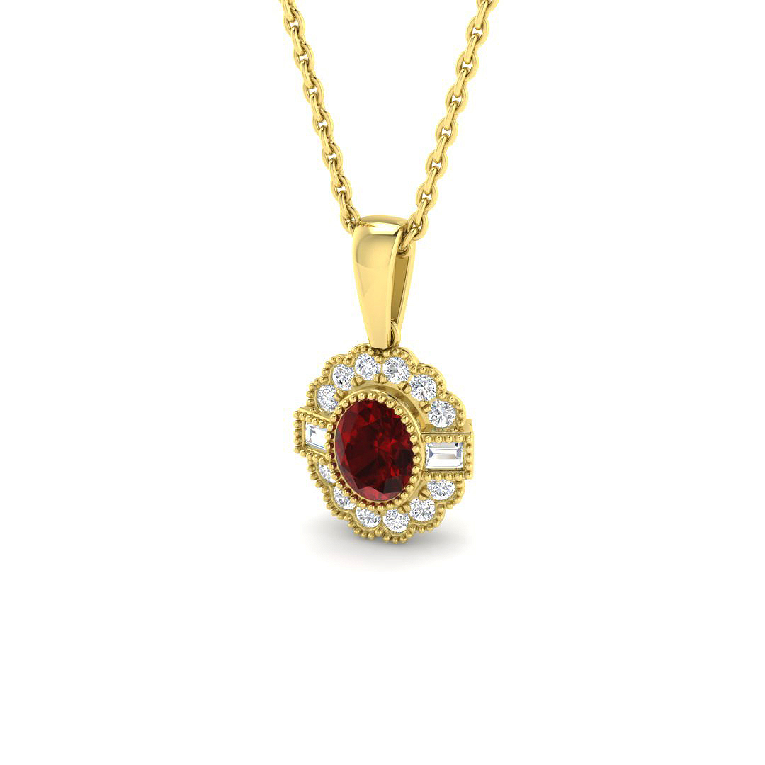 Ruby Pendant in 9K Yellow Gold