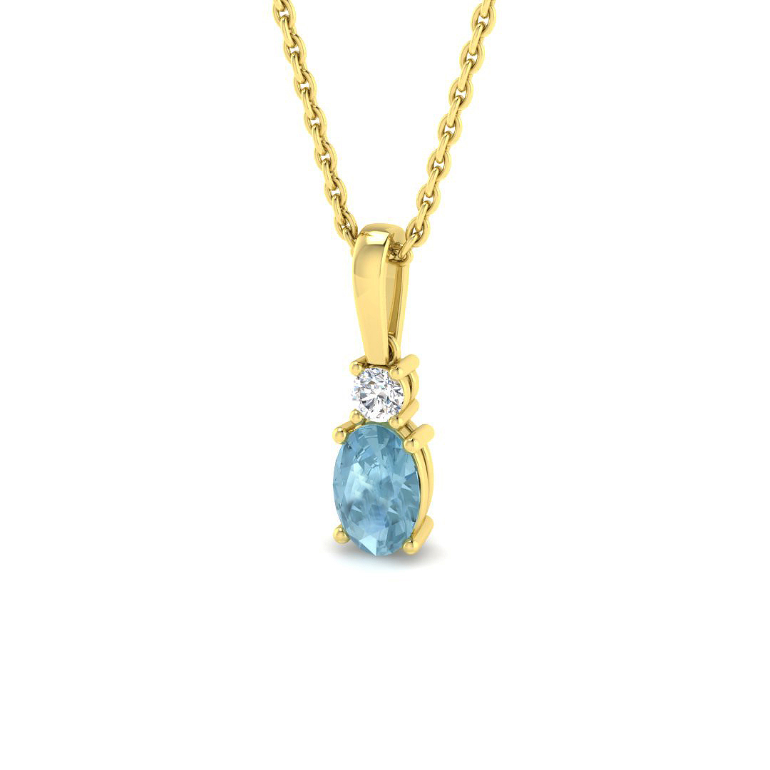 Aquamarine Pendant in 9K Yellow Gold