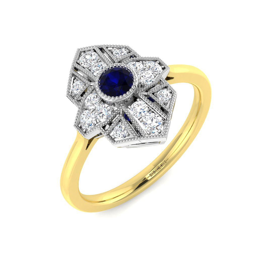 Vintage Ring in 9K Two Tone