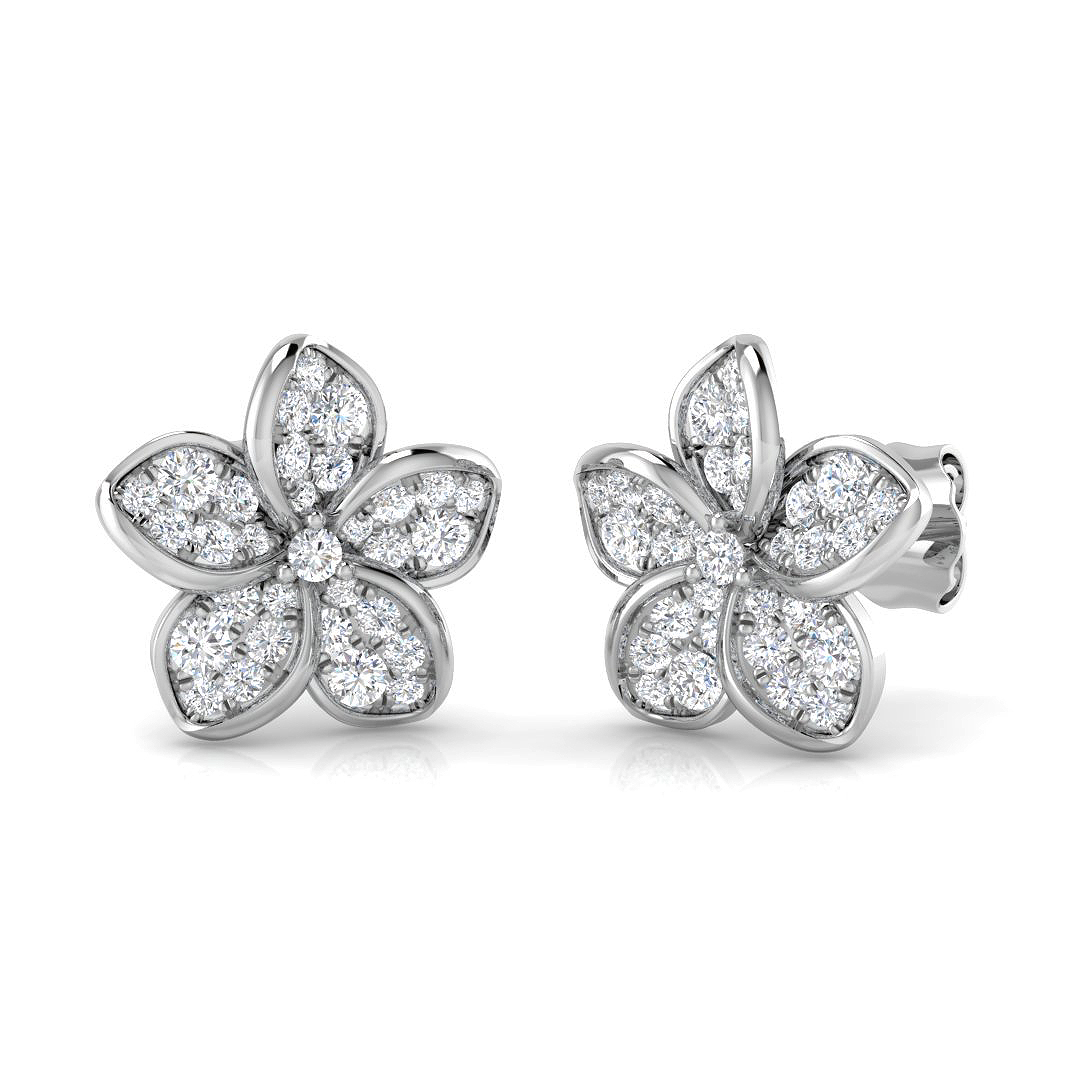 0.54ct Natural Diamond Shape Earrings in 9K White Gold