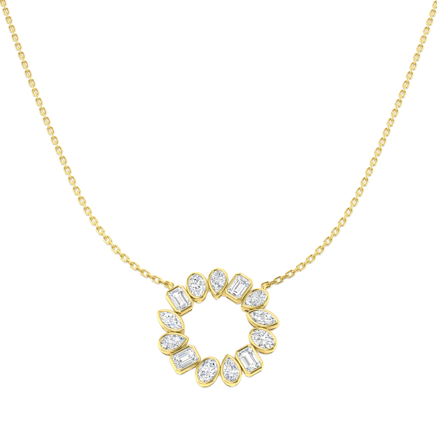 1.47ct Lab-Grown Diamond Circle of Life Necklace in 9K Yellow Gold