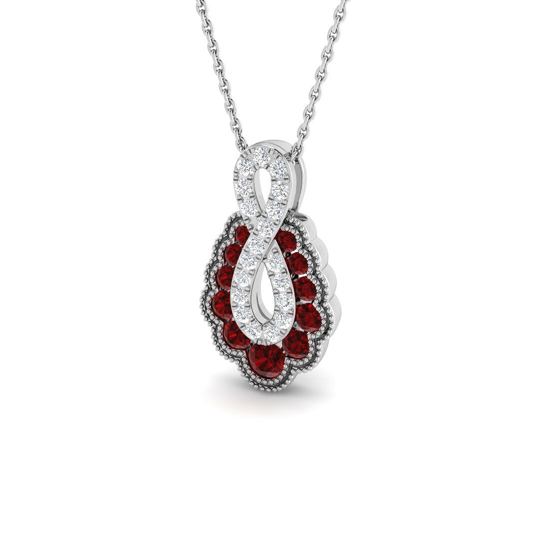 Ruby Pendant in 9K White Gold
