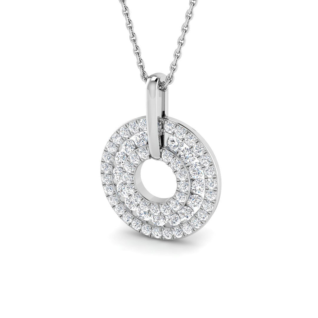 0.80ct Natural Diamond Circle of Life Pendant in 9K White Gold