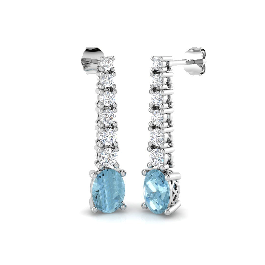 Aquamarine Earrings in 18K White Gold